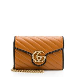 Gucci Matelasse Leather Torchon GG Marmont Mini Chain Bag