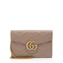 Gucci Matelasse Leather GG Marmont Flap Mini Wallet Bag