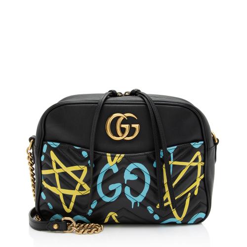 Gucci Matelasse Leather GG Marmont Ghost Medium Shoulder Bag