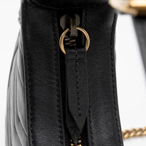 Gucci Matelasse Leather GG Marmont Half Moon Mini Shoulder Bag