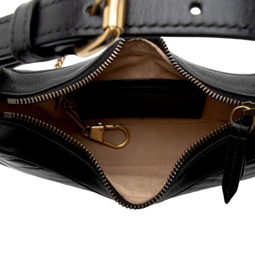 Gucci Matelasse Leather GG Marmont Half Moon Mini Shoulder Bag