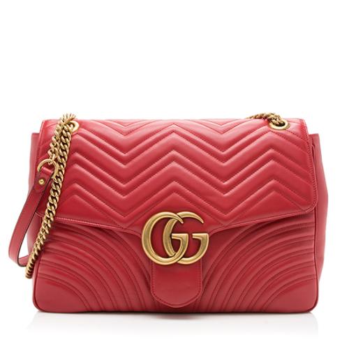 Gucci Matelasse Leather GG Marmont Large Shoulder Bag