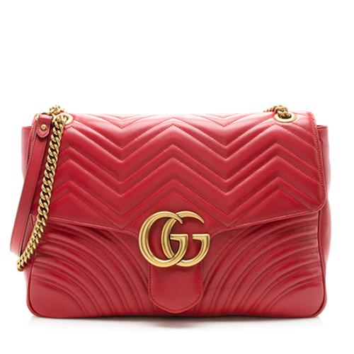 Gucci Matelasse Leather GG Marmont Large Shoulder Bag