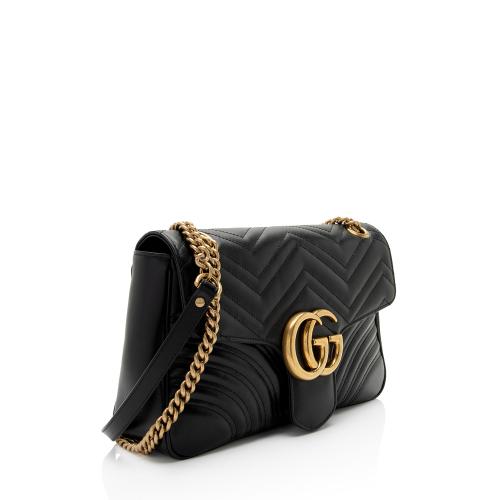 Gucci Matelasse Leather GG Marmont Medium Flap Bag