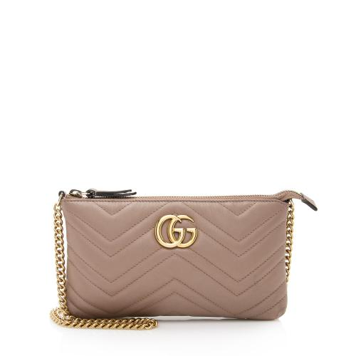 Gucci Matelasse Leather GG Marmont Mini Chain Bag