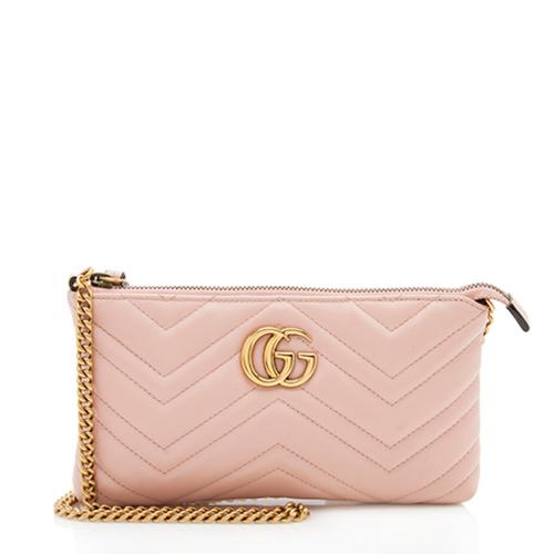 Gucci Matelasse Leather GG Marmont Mini Chain Bag