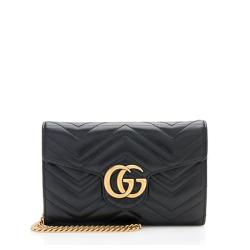 Gucci Matelasse Leather GG Marmont Mini Chain Bag