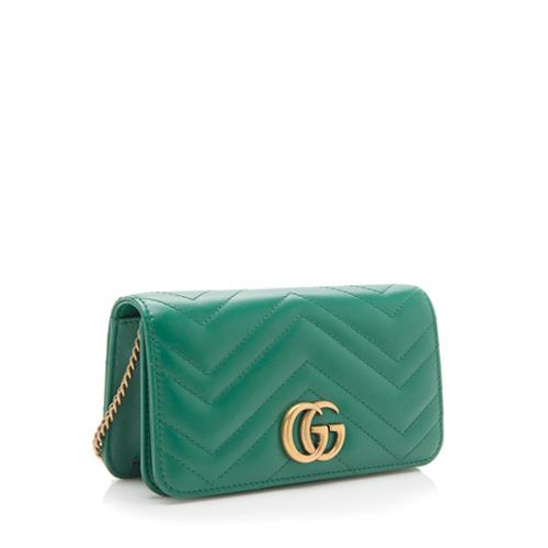 Gucci Matelasse Leather GG Marmont Mini Chain Wallet