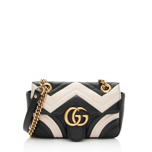 Gucci Matelasse Leather GG Marmont Two Tone Mini Flap Bag