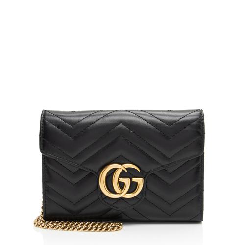 Gucci Matelasse Leather GG Marmont Mini Wallet on Chain