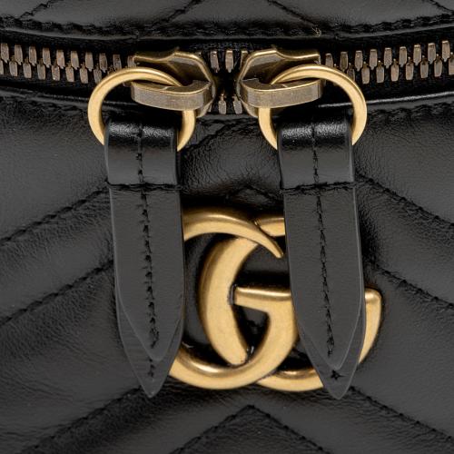 Gucci Matelasse Leather GG Marmont Round Mini Backpack