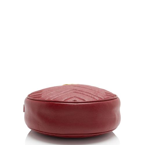 Gucci Matelasse Leather GG Marmont Round Mini Shoulder Bag