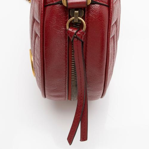 Gucci Matelasse Leather GG Marmont Round Mini Shoulder Bag