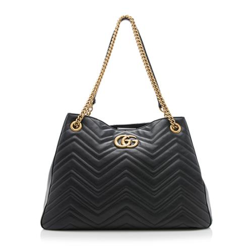 Gucci Matelasse Leather GG Marmont Medium Chain Shoulder Bag