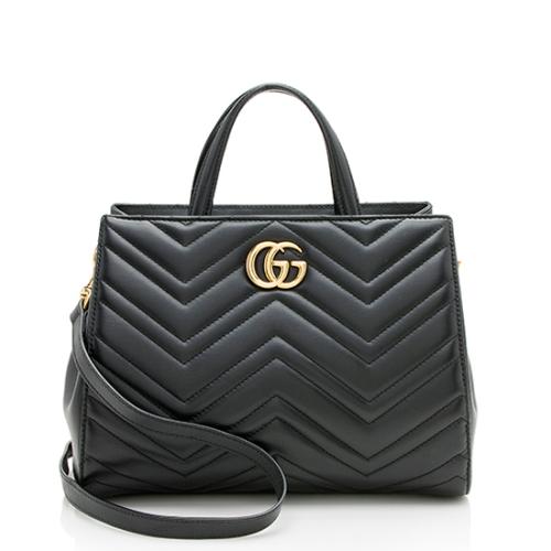 Gucci Matelasse Leather GG Marmont Small Satchel