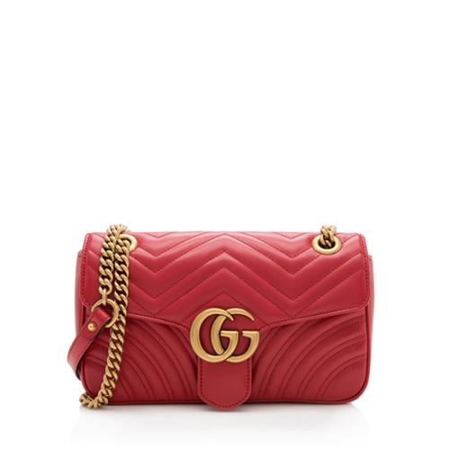 Gucci Matelasse Leather GG Marmont Small Flap Shoulder Bag