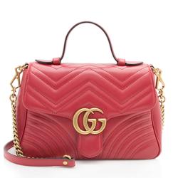 Gucci Matelasse Leather GG Marmont Small Top Handle Bag