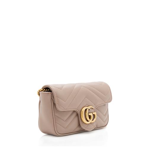 Gucci Matelasse Leather GG Marmont Super Mini Bag
