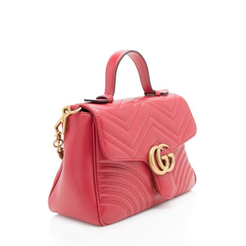 Gucci Matelasse Leather GG Marmont Small Top Handle Bag