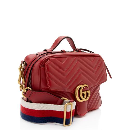 Gucci Matelasse Leather GG Marmont Zip Around Top Handle