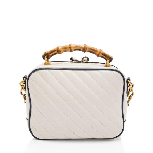 Gucci Matelasse Leather Torchon GG Marmont Bamboo Top Handle