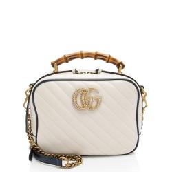 Gucci Matelasse Leather Torchon GG Marmont Bamboo Top Handle