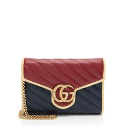 Gucci Matelasse Leather Torchon GG Marmont Mini Chain Bag