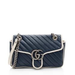 Gucci Matelasse Leather Torchon GG Marmont Small Flap Bag
