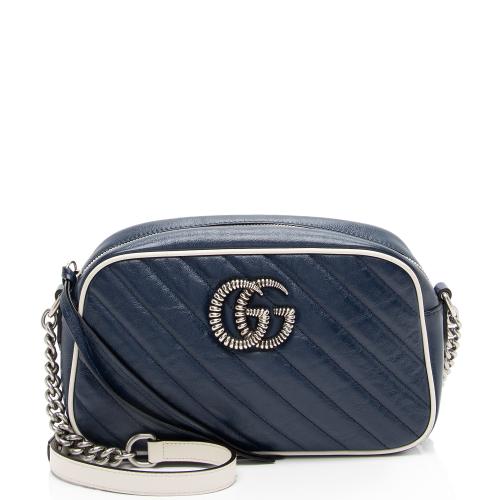 Gucci Matelasse Leather Torchon GG Marmont Small Shoulder Bag
