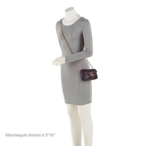 Gucci Matelasse Leather Torchon GG Marmont Super Mini Flap Bag