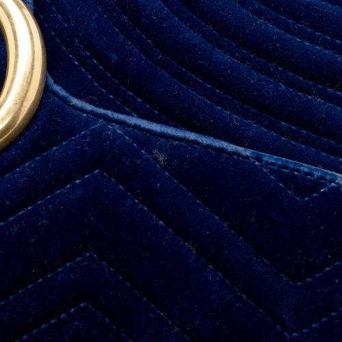 Gucci Matelasse Velvet GG Marmont Medium Shoulder Bag