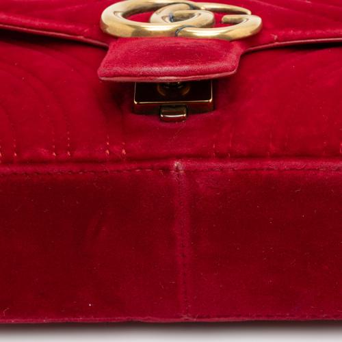 Gucci Matelasse Velvet GG Marmont Mini Flap Bag