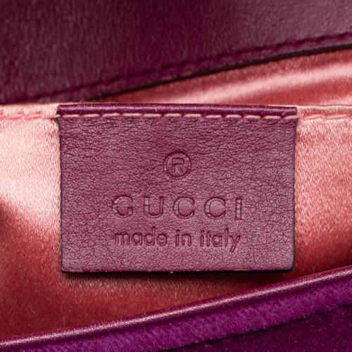 Gucci Matelasse Velvet GG Marmont Mini Flap Bag