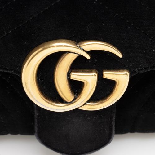Gucci Matelasse Velvet GG Marmont Mini Shoulder Bag