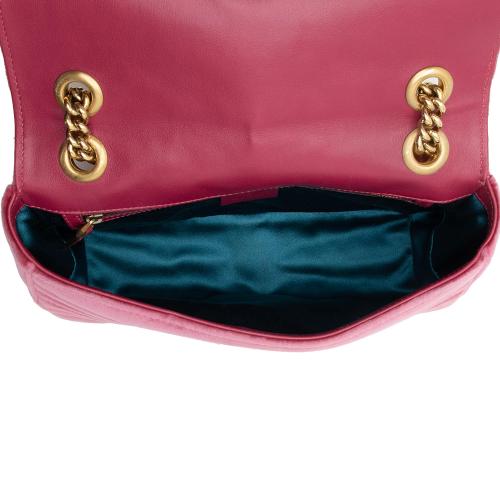 Gucci Matelasse Velvet GG Marmont Small Flap Shoulder Bag