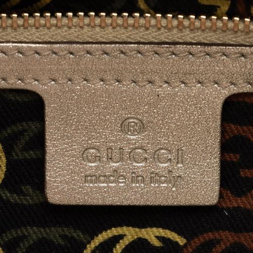 Gucci Metallic Leather Britt Small Boston Bag