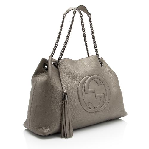 Gucci Metallic Leather Soho Large Shoulder Bag