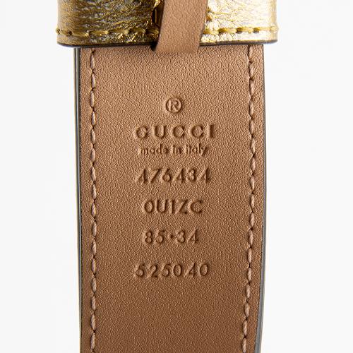 Gucci Metallic Matelasse Leather GG Marmont Belt Bag - Size 34 / 85