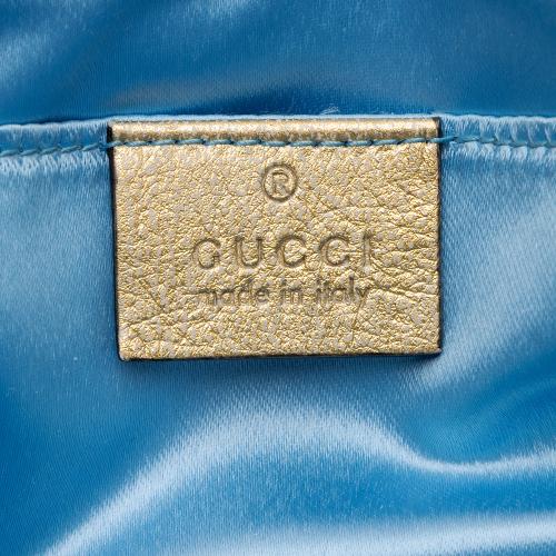 Gucci Metallic Matelasse Leather GG Marmont Mini Flap Shoulder Bag