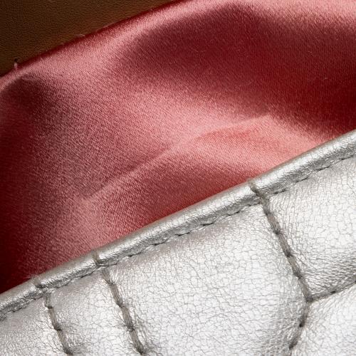 Gucci Metallic Matelasse Leather Pearl GG Marmont Mini Flap Shoulder Bag - FINAL SALE
