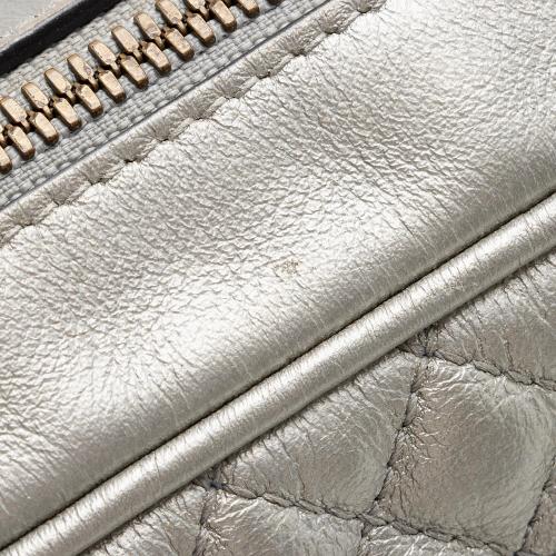 Gucci Metallic Quilted Leather Web Trapuntata Small Shoulder Bag