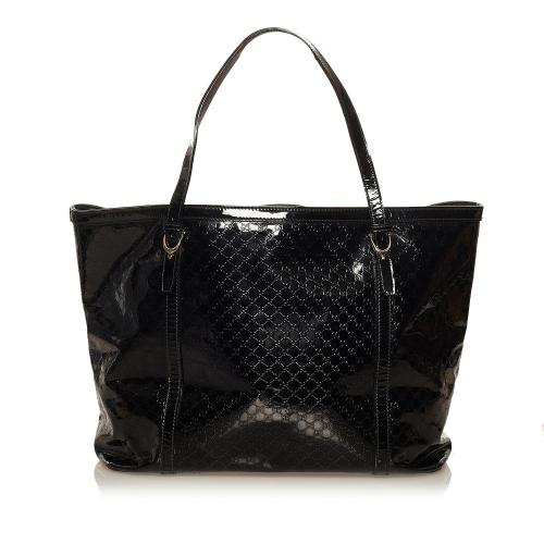 Gucci Microguccissima Nice Patent Leather Tote Bag