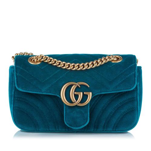 Gucci Mini GG Marmont Matelasse Velvet Crossbody Bag