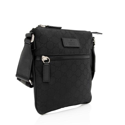 Gucci Nylon Monogram Small Flat Messenger Bag
