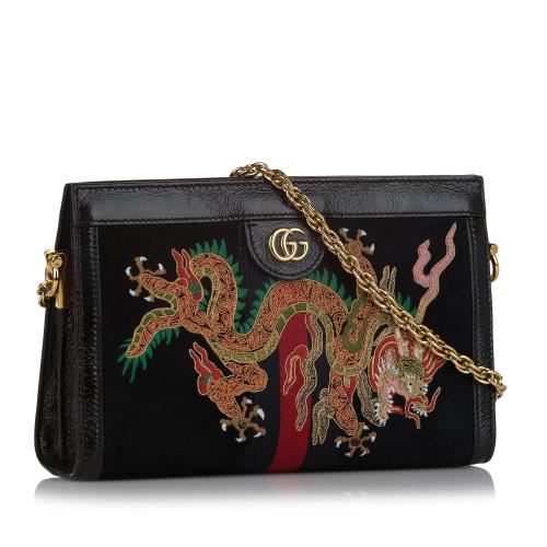 Gucci Ophidia Dragon Suede Crossbody Bag
