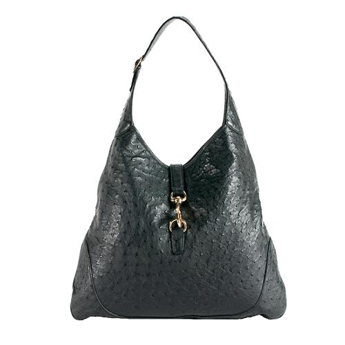 Gucci Ostrich New Jackie Large Hobo