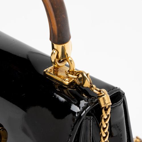 Gucci Patent Leather Bamboo Night Evening Bag