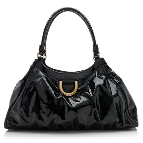 Gucci Patent Leather D Ring Large Hobo 