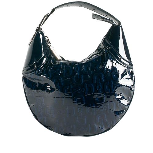 Gucci Patent Leather Horsebit Embossed Glam Small Hobo Bag