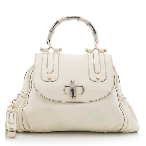 Gucci Patent Leather Pop Bamboo Large Top Handle Satchel - FINAL SALE